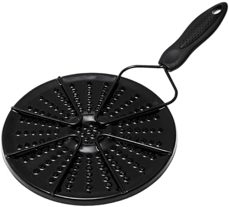 AwnsIMfreien Küchengeräte, Tortilla-Grill mit Griff und Aufhängeloch, 7, 5 Zoll emaillierter Eisen-Wärmeverteiler für Gasherd für Fladenbrot, Tortilla, gleichmäßiges Kochen, Wärmeverteiler