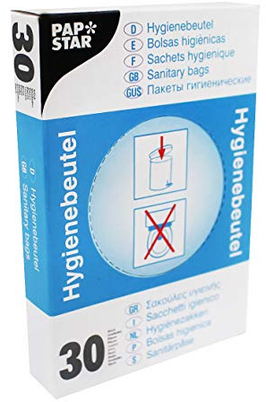 PAPSTAR 1 Karton = 50x30 Hygienebeutel 28,5 cm x 8 cm x 7 cm im Spenderkarton 12293