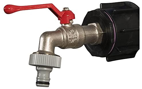 NOOR Ersatzhahn für IBC Tanks inkl. Gardena Adapter I 3/4-inch (1,9cm) Ersatz-Tankhahn mit 60mm DN50-Auslauf