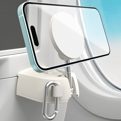 iOttie Treker Travel Essentials Support de téléphone magnétique pour Avion avec tête pivotante à 360° et Anneau magnétique pour compatibilité Universelle avec MagSafe, Qi2, iPhone et Smartphones