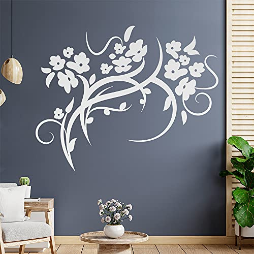 Schöne Blüten Ranke Wandtattoo in 6 Größen - Wandaufkleber Wall Sticker - Dekoration, Küche, Wohnzimmer, Schlafzimmer, Badezimmer