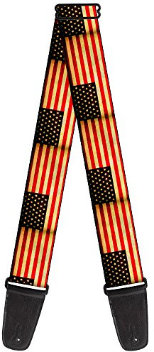 Buckle-Down Guitar Strap Vintage US Flag Repeat 2 Inches Wide