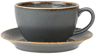 (322125RM & 132115RM) Seasons Range of Rustic Inspired Tableware by Porcelite ***Set of 4 Storm Bowl Shape Cup 25cl/9oz and Storm Saucers 16cm/6.25'' '***
