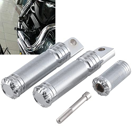 KATUR Pedane Moto Pedane poggiapiedi in Alluminio Argento CNC CNC Pedane poggiapiedi per Harley Davidson Sportster XL 1200 883 Custom