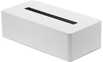YAMAZAKI 4215 TOWER Taschentuchbox Minimalistisches Design, Legierter Stahl, Weiss, 26,5 x 13,5 x 7,5 cm (LxBxH)