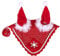 QHP Ohrenhaube Fliegenhaube Weihnachten rot (Warmblut)
