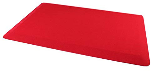 Ultralux Anti-Ermüdungsmatte für Steharbeitsplätze, Dicke rutschfeste gepolsterte Küchenbodenmatte 2cm dick Küchenteppich, 50 x 80cm ergonomisch Steh komfortmatte für Büro, Haus, Rot Stehunterlage