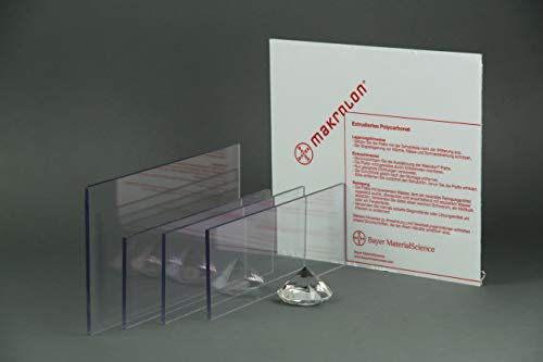nattmann MAKROLON® / Polycarbonat Scheibe/Platte Zuschnitt 10-15 mm transparent/klar (12 mm, 300 x 300 mm) - nach Maß/Wunschmaß möglich