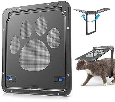 ZOOENIE Fliegengittertür Hundetür Haustierklappe, Haustiertüre Katzentür Tür Automatisches, Hundeklappen katzenklappe Haustier Bildschirm Tür Abschließbar