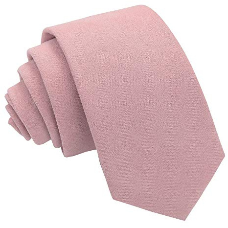 DQT Mens Plain Suede Slim 7cm Tie – Wedding Business & Formal Necktie