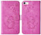 Tiyoo Phone case for iphone 6 plus/6s plus Embossed Love Heart Elephant Butterfly Pattern Folding Stand PU Leather Wallet Flip Cover Protective Case with Card Slots, Magnetic Closure (Purple Red)