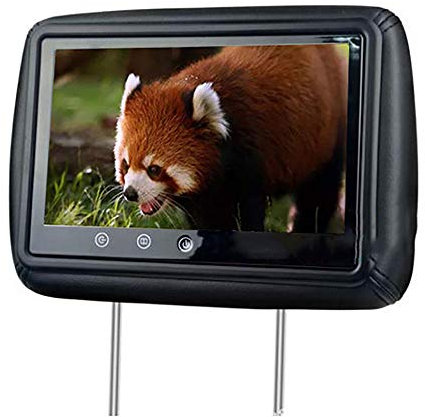 Roboraty Auto-KopfstüTzen-Monitore, 9-Zoll-High-Definition-Touchscreen-Player, Dual-AV-Fernseher Mit DVD-Anschluss Zur Videowiedergabe, 150 ° Sichtbarer Bildwinkel, AuflöSung 800 * 480,Black