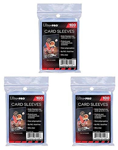 Ultra Pro Kartenhüllen Sleeve, 300 Stück, Standardgröße, Polypropylen für Sammelkarten wie Pokemon Magic Sportkarten- transparent