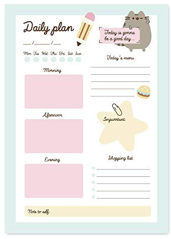 Grupo Erik Tagesplaner Block A5 - Terminplaner A5 Pusheen Foodie Collection- Kalender A5 Planer A5 - Tischkalender ohne datum
