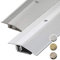 HORI® Bodenprofil Übergangsprofil I Aluminium-Bodenleiste in Silber, Champagne und Edelstahl I passend für Vinyl, Laminat, Parkett I Anpassungsprofil Bodenbelagstärke: 0-15 mm I Edelstahl Silber Alu