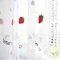 Lsimeru Erdbeere Gardinen Kinderzimmer Mädchen Transparent Blumen Kräuselband Kurz 2 Stücke Vorhänge Durchsichtig Schals Fensterschal für Babyzimmer 140x160