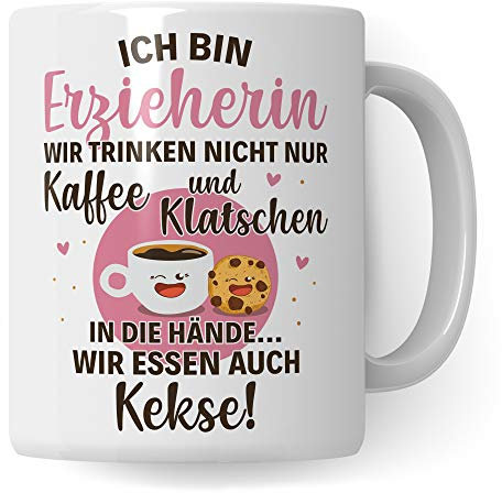 Pagma Druck Erzieherin Tasse, Abschiedsgeschenk Kindergarten, Erzieherin Geschenk Becher, Kaffeetasse Kindergarten Abschied Geschenkidee Kita Dankeschön für Kindergärtnerin Tagesmutter