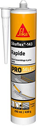 SIKA- Sikaflex 143 Rapide - Colle-mastic à prise rapide avec maintien immédiat très élevé intérieur et extérieur, 290 ml, Blanc