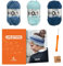 myboshi Häkelset Stirnband Amami, inkl. No.1 Wolle, Nadel und Anleitung, für Mützen und Stirnbänder, Häkelpaket, 30% Merinowolle Saphir mit Häkelnadel