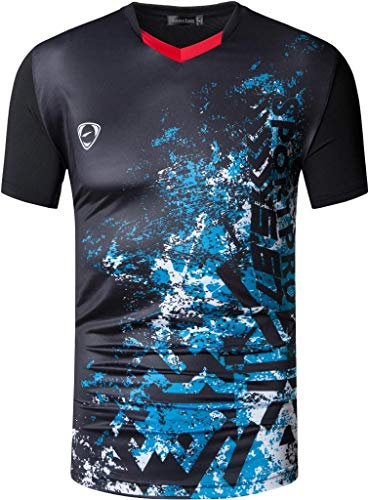 jeansian Herren Sport Tee Shirt Tshirt T-Shirt Short Sleeve Tops Tennis Golf Bowling LSL320 Black XL