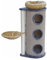 Kratztonne Kratzbaum Mikesch 114 cm - mit Kratztonne 40 cm Ø – grau/beige – Liegemulde - abnehmbares Katzenbett