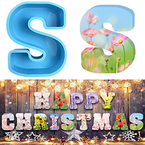 3D-Alphabet-Silikonformen für große Buchstaben Epoxid-Formen für Harz 15,2 cm DIY-Kunst Buchstabenformen Schokoladen-Backformen für Geburtstag Hochzeit Party Weihnachten Kunst Basteln Ornamente
