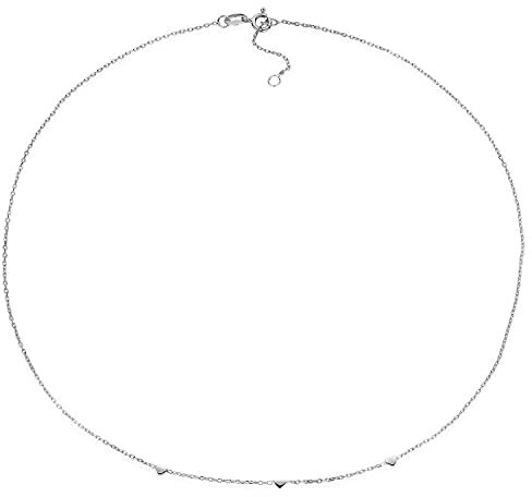 Materia Herz Choker Kette Silber 925 Damen Halskette 42-45 cm CO-35-Silber