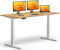 KRIEG HighDesk PRO Höhenverstellbarer Schreibtisch 200 x 80 cm I Weiß + Buche - Elektrischer Sitz- & Stehtisch mit Tischplatte - Stehschreibtisch Elektrisch Höhenverstellbar