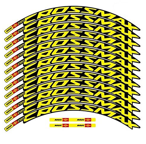 Fahrrad-Radaufkleber Mavic Crossmax SL PRO MTB-Radaufkleber Breite 18 mm PRO Fahrrad-Radaufkleber Fahrradaufkleber for Zwei Räder Aufkleber MTB-Felgenaufkleber (Color : 27.5er Yellow)