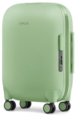TUPLUS Koffer Trolley ABS Rollkoffer mit 4 Rollen Reisekoffer Handgepäck Hartschalenkoffer mit TSA Schloss, Zeitkapsel Serie, 56.2 x 38.4 x 23 cm/ 28L, Grün