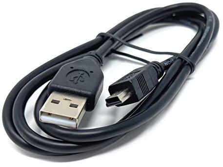 1m Mini USB to USB 24AWG 2.0 Hi-Speed 2.0 A-Male to Mini-B 5pin Cable Power & Data Lead 3.3ft Black Nickel Connectors