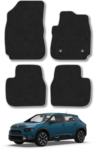 Citroen C4 Cactus (2014-2021) Carpet Car Mats | Grey Edge Trim Tailored Fit Floor Mats Full Coverage Protection Accessories Easy Clean Anti Slip Made in the UK
