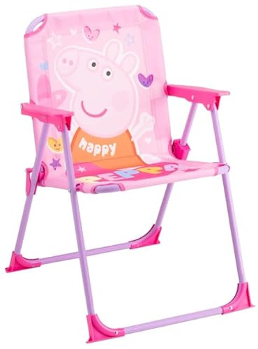 Bloomingtons Direct Peppa Pig Folding Camping Chair, Kids Chair Heavy Duty High Back Outdoor Lightweight Chair for Kids for Camping, Beach and Easy Storage