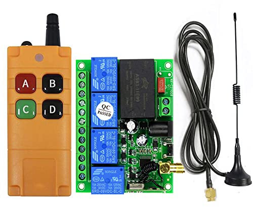 DC 12 V 24 V 36 V 4 canali RF telecomando senza fili ricevitore radio con 200 m 300 m alta portata telecomando industriale impermeabile