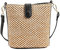 Women Straw Crossbody Bag Beach Handmade Rattan Shoulder Bags Hand Woven Leather Straps Straw Clutch Purse Vacation, Black, One Size
