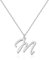 Personalisierte Silber Initialkette M - Monogramm Buchstaben Schmuck für Damen, handgefertigter Edelstahl Anhänger, individuelles Geschenk zum Jubiläum,Geburtstag,Weihnachten,Abschluss,Muttertag