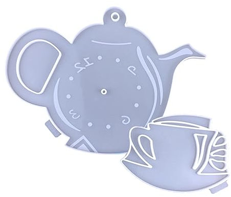 VILLFUL Wall Decor Clock Mold Kettle and Cup Silicone Clock Casting Mold for Art
