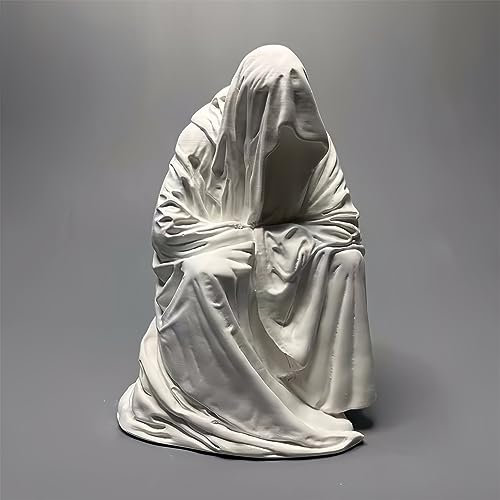 Statua di triste mietitore, statuetta di strega, riproduzione di fantasmi, scultura in gesso per schizzi, pratica artistica, decorazioni per casa e ufficio