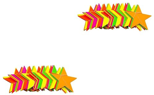 Abaodam Wreath 2 pcs Birthday Party Hanging swirls neon star paper garland fluorescent hanging paper fans ceiling swirls spiral streamers hanging wedding happy Birthday child
