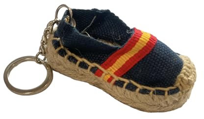 MIBANDERA Porte-clés drapeau de l'Espagne, porte-clés homme, femme, drapeau de l'Espagne. Porte-clés voiture moto, Espadrilles bleu marine drapeau, Taille Unique