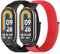 Tiptops Nylon Armband Nur Kompatibel für Xiaomi Smart Band 10/9/8 Damen Herren, 2 Stück Atmungsaktive Nylon Armband Sport Solo Loop Ersatzbänder für Xiaomi Mi Band 8/9/10