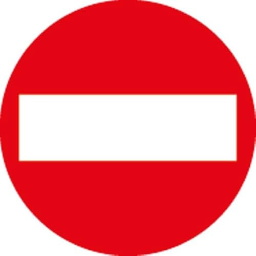 GLOBAL CARTELLO IN LAMIERA SCATOLATA DISCO diametro 60 cm - SENSO VIETATO - SEGNALE CATARIFRAGENTE CON CAVALLETTO (Solo Cartello)