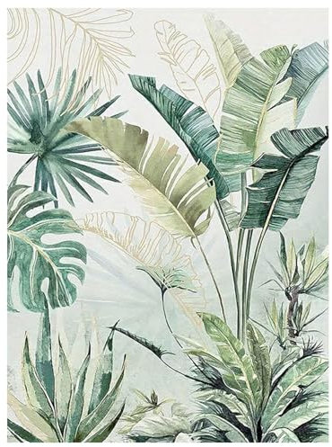 SHEGZHUC Diamond Painting Pflanzen Grün Gold Einfach 30x40cm Diamond Painting Blätter Diamant Painting Bilder Pflanzen Diamant Malerei Kunst Stickerei Kreuzstich Bilder Geschenk Wanddekoration