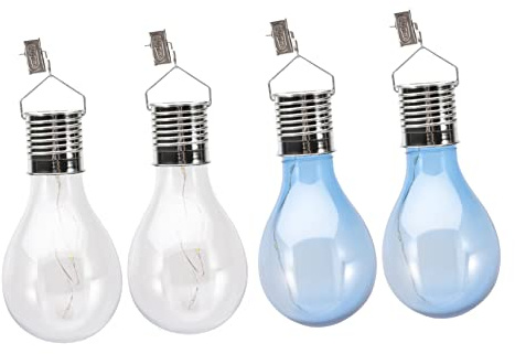 UKCOCO 4 Uds Lámpara Colgante Luces Decorativas Para Exteriores Bombillas De Luz Solar Luz De Jardín De Vidrio Bombilla LED Luces De Globo Para Exteriores Lámpara Para