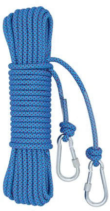 Lkw Ogechi 10M/15M/20M Schwere Wäscheleine mit Clips, Durchmesser 10mm Wäscheleinen mit Stahlkern, Rostfreie und Witterungsbeständige Wäscheleine für Garten, Außenbereich