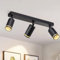 meoaow Deckenstrahler Schwarz 3 Flammig Flurlampe Modern Deckenlampe Strahler GU10 Spots Schwenkbar Innen Metall Deckenleuchte Deckenspots für Flur Küche Wohnzimmer, Ohne Leuchtmittel