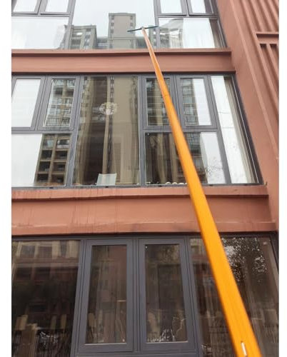 2-in-1-Fensterreinigungsstange/Fensterabzieher-Reiniger, professionelles tragbares Fensterreinigungsset/Staubwedel mit großer Reichweite, 4,6 11,5 21,3 31,2 41 Fuß Lange Fensterverlängerungsstange f