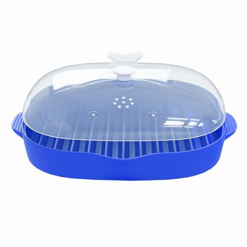 Microwave Bacon Rack, Grill, Tray with Splatter Lid, Large Capacity Cooking, 1 Piece, 11inch