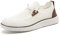 VGPSFN Mocasines de Hombre Mocasines Planos sin Cordones Zapatos náuticos Zapatos para Caminar Zapatos Formales Transpirables cómodos y livianos Blanco EU 46