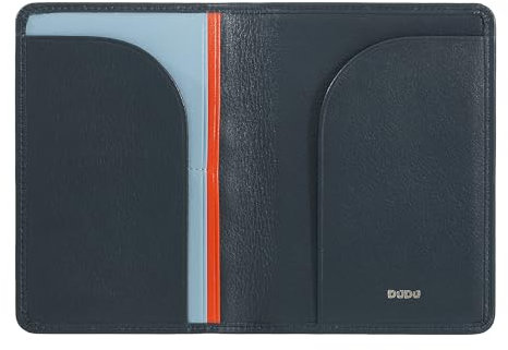 DUDU Custodia Porta Passaporto in Pelle da Viaggio con Protezione RFID e Porta Carte di Credito Navy